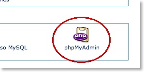Menú phpMyAdmin
